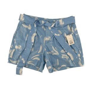 NWT a.new.day Blue White Paper Bag High Waist Stretch Shorts Size 10 Women’s